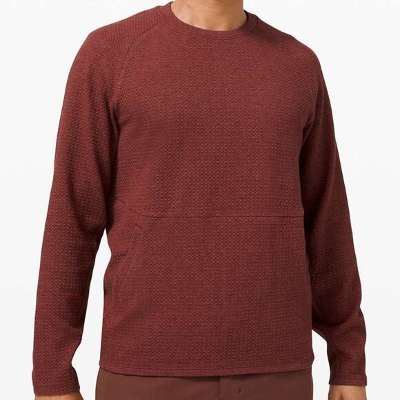 Lululemon At Ease Crew Heathered Savannah / Black Men's Size Small EUC - Picture 1 of 9